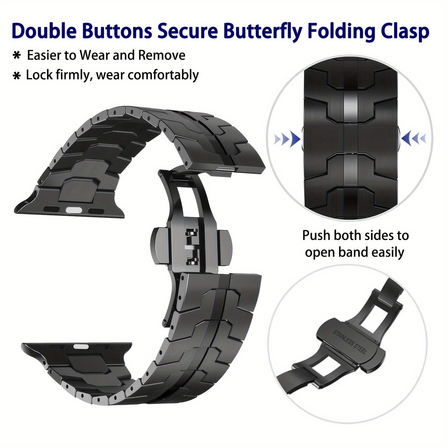 Edelstahl-Armband für Apple Watch 49mm 46mm 45mm 44mm 42mm 38mm 40mm 41mm – Metallarmbänder für Apple Watch, Ultra/Ultra 2/3 SE Serie 11/10/9/8/7/6/5/4/3/2/1, Damen & Herren Edelstahl Armband