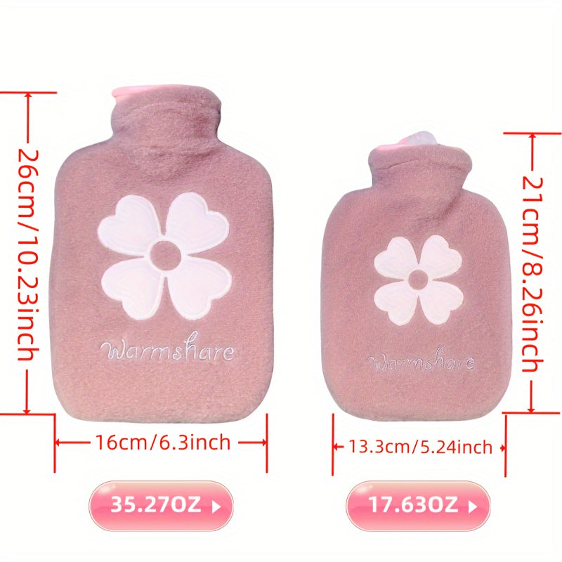 💚 Wärmflasche mit weichem Plüschbezug – Kuschelige Wärme für Hände & Füße