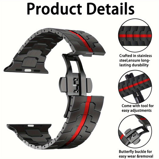 Edelstahl-Armband für Apple Watch 49mm 46mm 45mm 44mm 42mm 38mm 40mm 41mm – Metallarmbänder für Apple Watch, Ultra/Ultra 2/3 SE Serie 11/10/9/8/7/6/5/4/3/2/1, Damen & Herren Edelstahl Armband