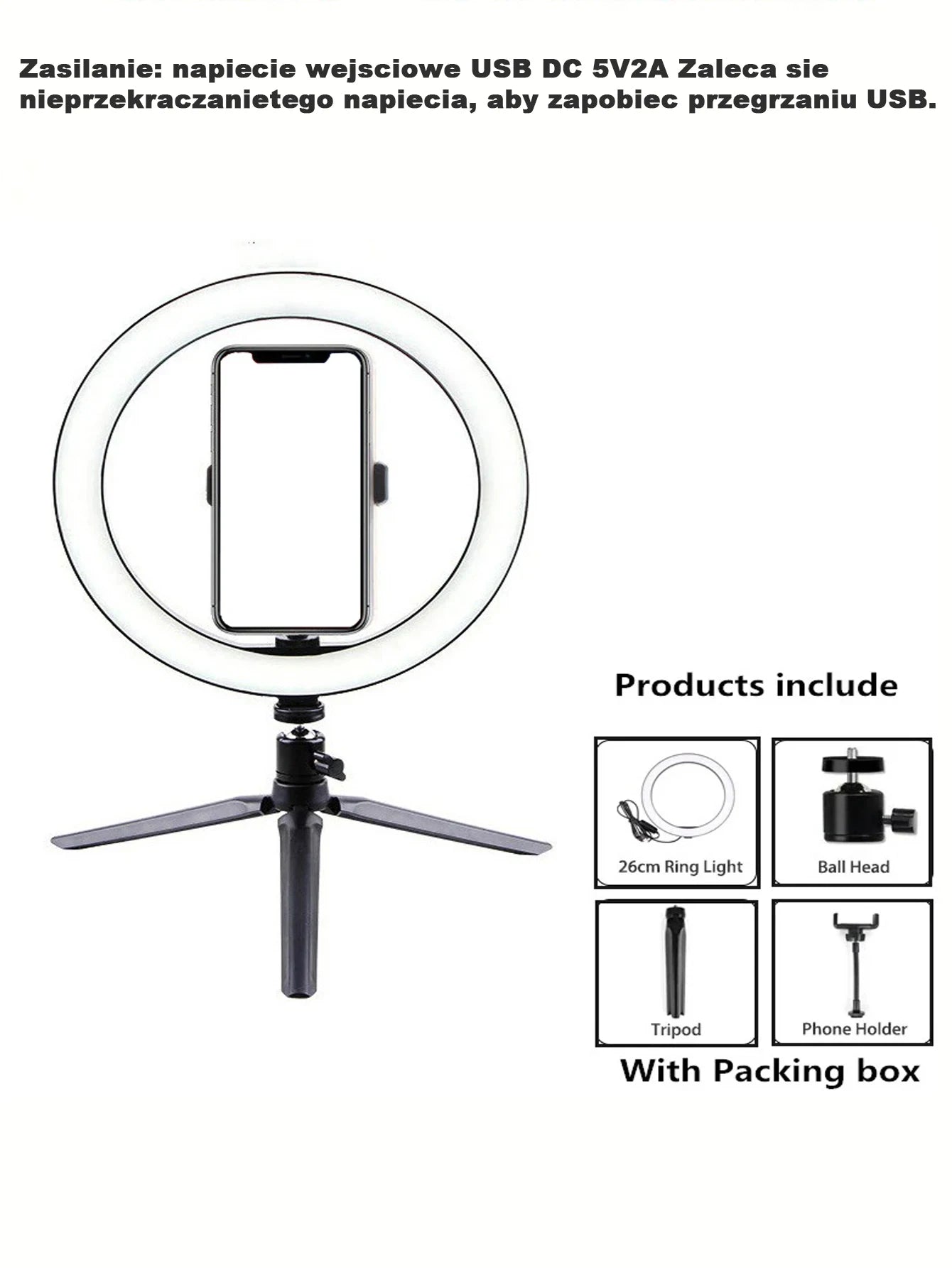 LED Ringlicht 26 cm mit Stativständer | Perfekt für Fotos, Videos, Livestreams & Make-up
