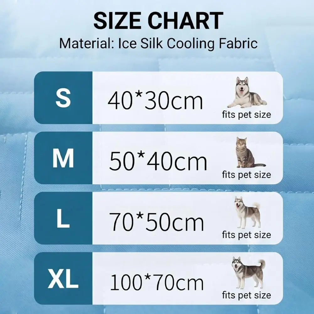 Selbstkühlende Hundematte & Katzenmatte, Atmungsaktiv und Waschbar, Kühlende Sommer-Liegematte, Größen S bis XXL
