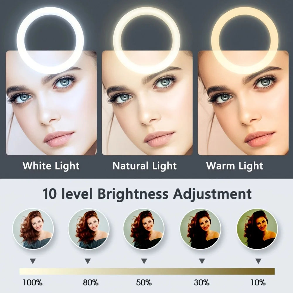 LED Ringlicht 26 cm mit Stativständer | Perfekt für Fotos, Videos, Livestreams & Make-up
