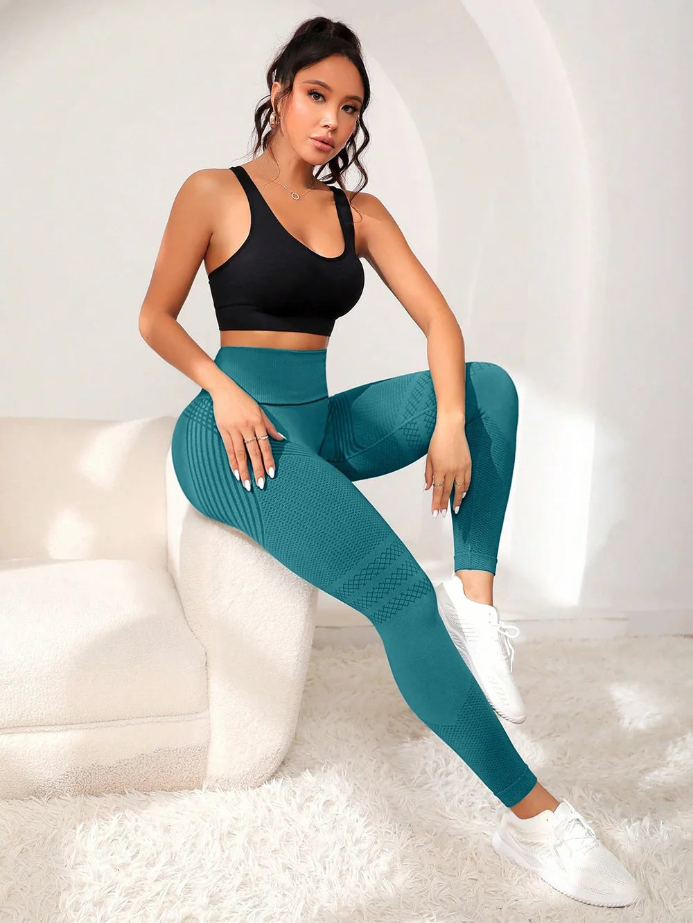 Damen Sportleggings mit Push-up Effekt – High Waist Fitness & Yoga Hose