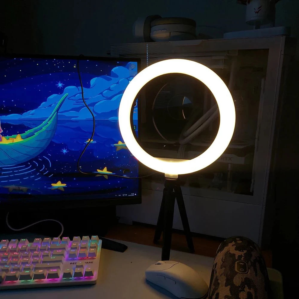 LED Ringlicht 26 cm mit Stativständer | Perfekt für Fotos, Videos, Livestreams & Make-up