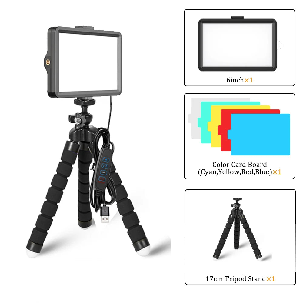 LED Selfie-Ringlicht 16 cm mit Smartphone-Halterung und Stativ | Perfekt für TikTok, YouTube & Videokonferenzen